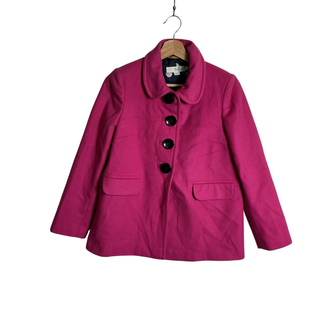 Boden Size 4 Mia Wool Cashmere Peacoat Pockets Classic Timeless Cozy Hot Pink